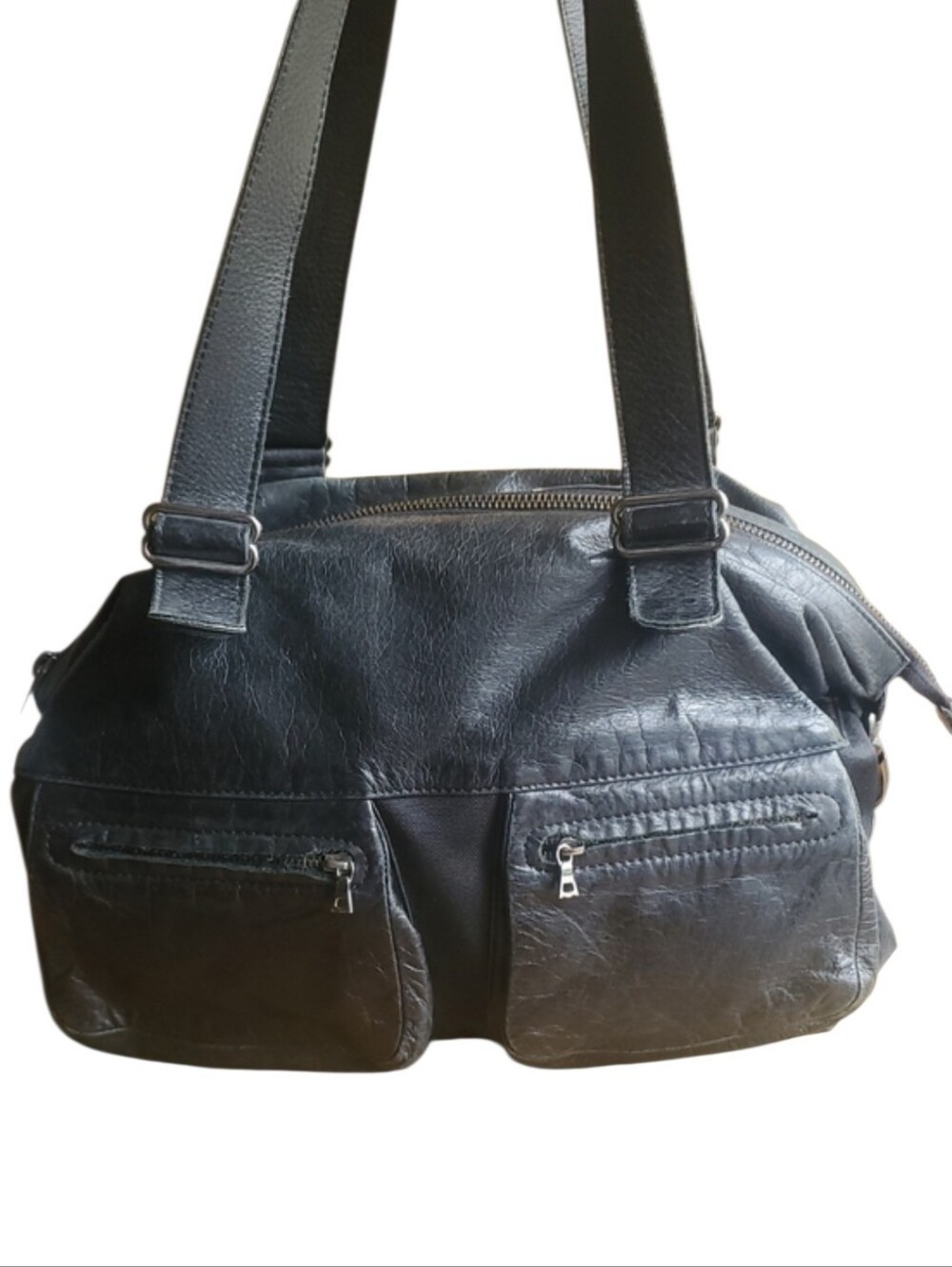 Vintage Rudsak Atelier Noir Shoulder Slouch Hobo Cargo Expandable Leather Bag